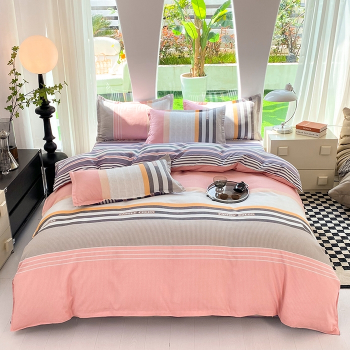 91家纺网 家纺一手货源 找家纺 妖妖家纺 2023铂金高克重植物羊绒130克斜纹印花四件套 繁茵