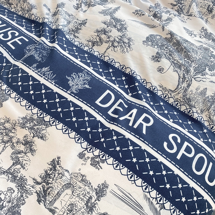 91家纺网 家纺一手货源 找家纺 妖妖家纺 2023铂金高克重植物羊绒130克斜纹印花四件套 观雅