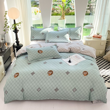 妖妖家纺 2023铂金高克重植物羊绒130克斜纹印花四件套 丘特