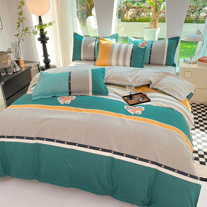 91家纺网 家纺一手货源 找家纺 妖妖家纺 2023铂金高克重植物羊绒130克斜纹印花四件套 拾光