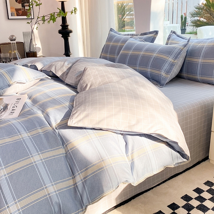 91家纺网 家纺一手货源 找家纺 妖妖家纺 2023铂金高克重植物羊绒130克斜纹印花四件套 素雅