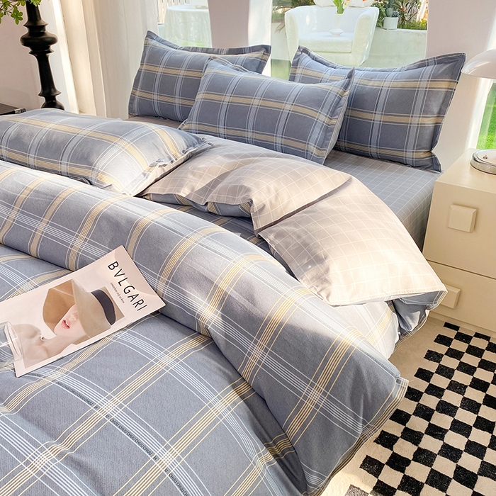 91家纺网 家纺一手货源 找家纺 妖妖家纺 2023铂金高克重植物羊绒130克斜纹印花四件套 素雅