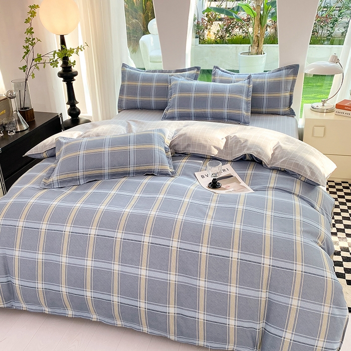 91家纺网 家纺一手货源 找家纺 妖妖家纺 2023铂金高克重植物羊绒130克斜纹印花四件套 素雅