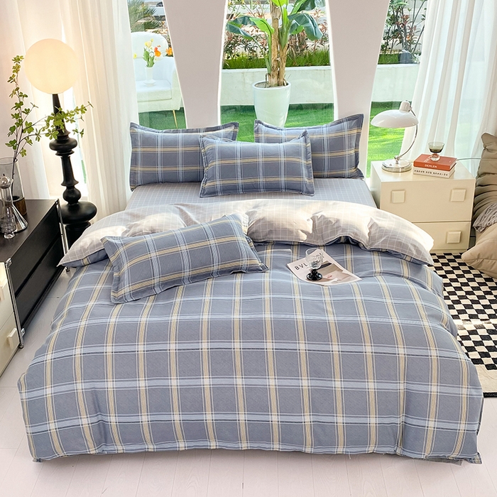 91家纺网 家纺一手货源 找家纺 妖妖家纺 2023铂金高克重植物羊绒130克斜纹印花四件套 素雅