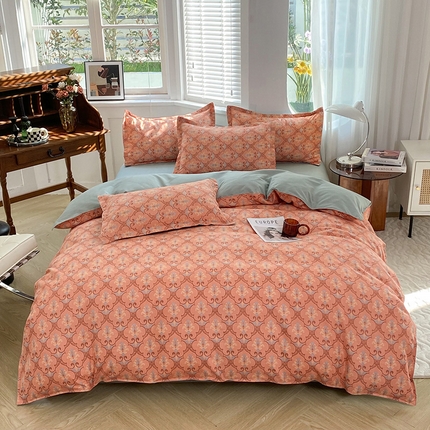 妖妖家纺 2023铂金高克重植物羊绒130克斜纹印花四件套 音韵