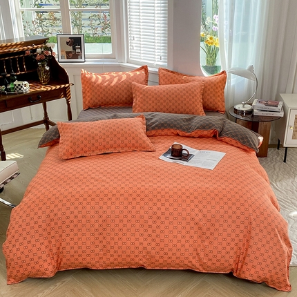 妖妖家纺 2023铂金高克重植物羊绒130克斜纹印花四件套 尤里