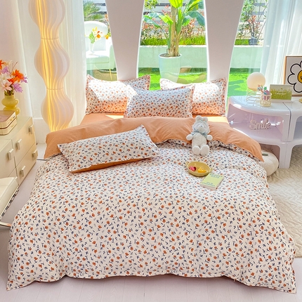 91家纺网 家纺一手货源 找家纺 （总）妖妖家纺 2023铂金高克重植物羊绒130克双棉绒斜纹印花四件套