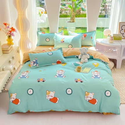 91家纺网 家纺一手货源 找家纺 （总）妖妖家纺 2023铂金高克重植物羊绒130克双棉绒斜纹印花四件套