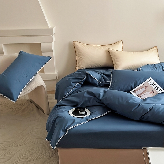 91家纺网 家纺一手货源 找家纺 （总）怡家居2023新款100支长绒棉贝壳针四件套