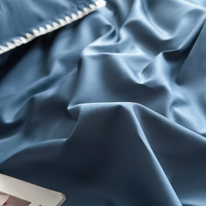 91家纺网 家纺一手货源 找家纺 怡家居2023新款100支长绒棉贝壳针四件套 梦幻蓝