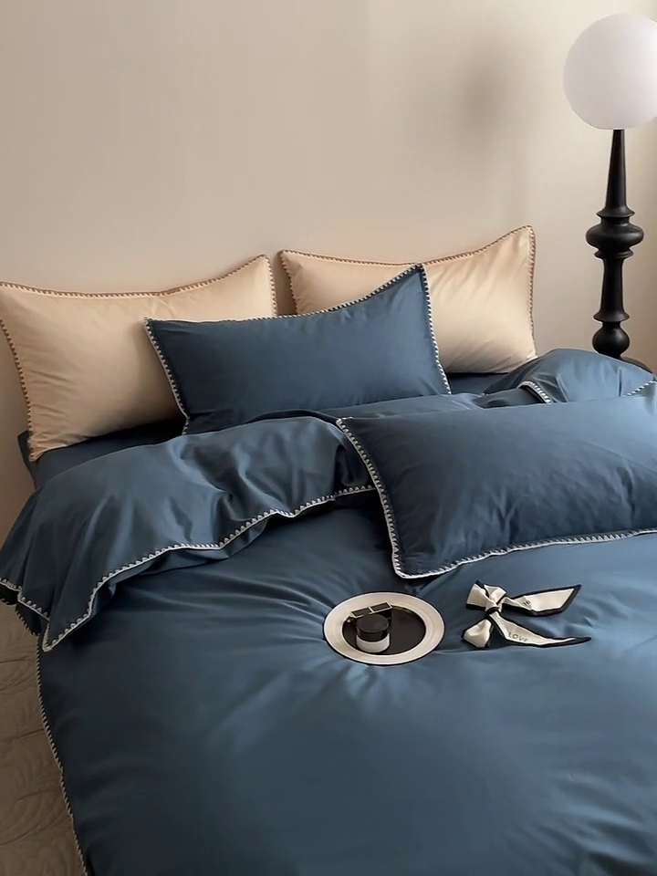 91家纺网 家纺一手货源 找家纺 （总）怡家居2023新款100支长绒棉贝壳针四件套