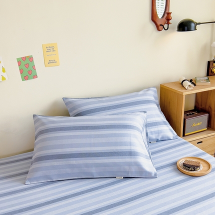 91家纺网 家纺一手货源 找家纺 印季 2023新款全棉加厚老粗布单品枕套 晴山-兰