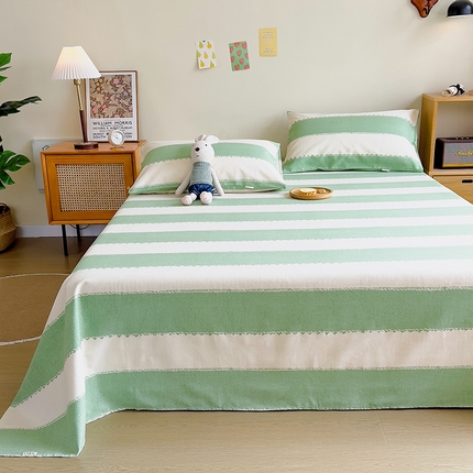 印季 2023新款全棉加厚老粗布单床单 旷野-绿
