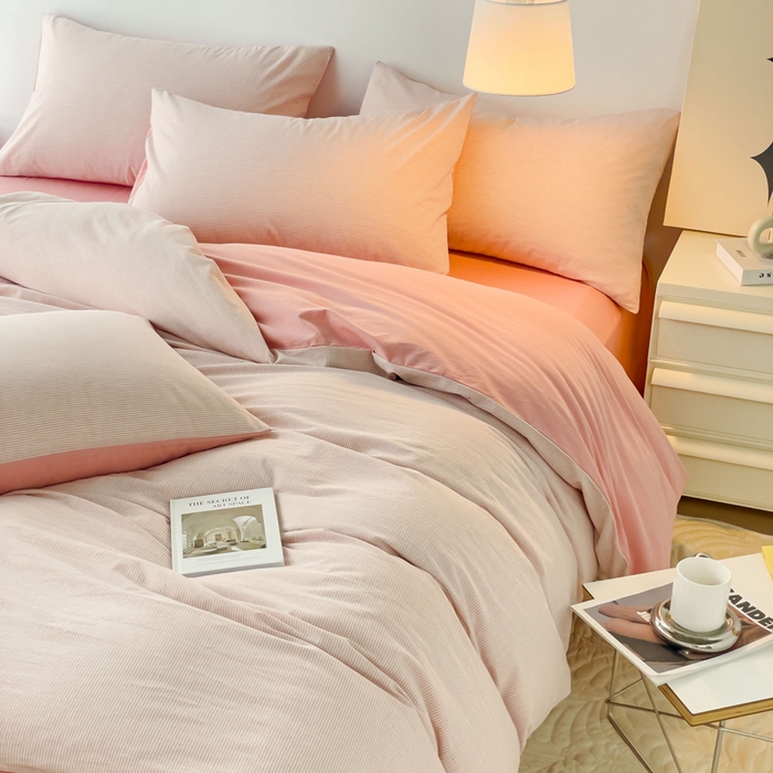 91家纺网 家纺一手货源 找家纺 （总）金丝鸟 2023新款全棉水洗棉简单款条纹系列