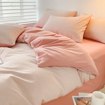 91家纺网 家纺一手货源 找家纺 （总）金丝鸟 2023新款全棉水洗棉简单款条纹系列