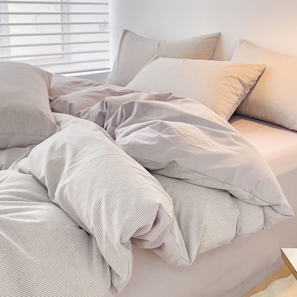 91家纺网 家纺一手货源 找家纺 （总）金丝鸟 2023新款全棉水洗棉简单款条纹系列