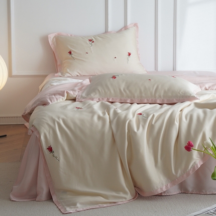 91家纺网 家纺一手货源 找家纺 （总）风向标家纺 2023新款LF兰精天丝绣花四件套