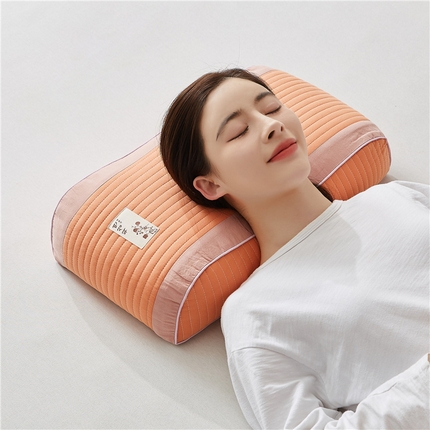 91家纺网 家纺一手货源 找家纺 （总）乐可 2023新款砂洗荞麦双拼护颈枕荞麦枕头枕芯
