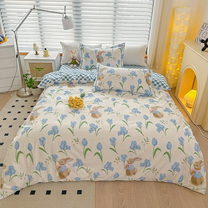 91家纺网 家纺一手货源 找家纺 （总）乐童 2024网红直播爆款吊边＋一字绣工艺款四件套（七）