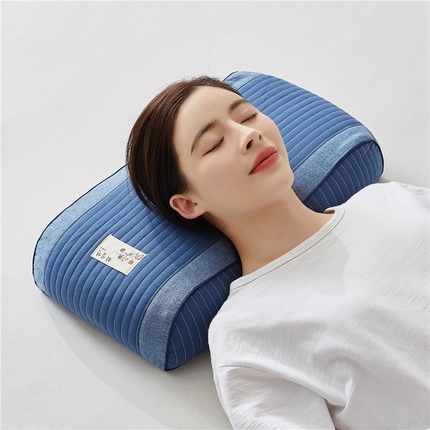 91家纺网 家纺一手货源 找家纺 （总）乐可 2023新款砂洗荞麦双拼护颈枕荞麦枕头枕芯