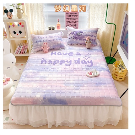 91家纺网 家纺一手货源 找家纺 顾里 2023新款0.5仙女双层雪纺纱床裙席 梦幻星河