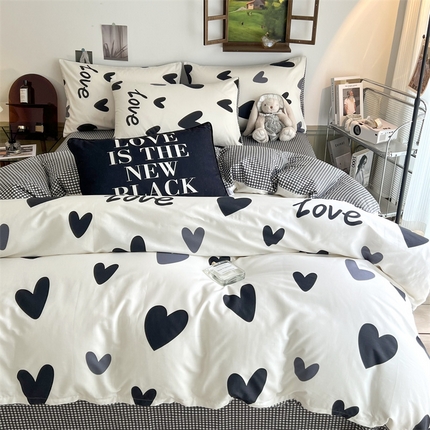 HL原创 2023新款13070全棉40支四件套 爱心LOVE