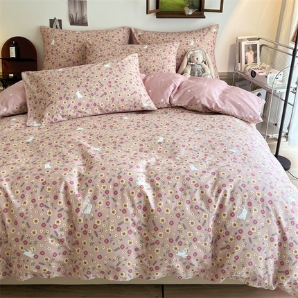 91家纺网 家纺一手货源 找家纺 HL原创 2023新款13070全棉40支四件套 玫瑰庄园