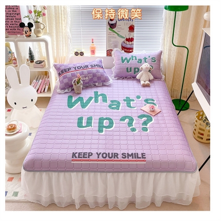 91家纺网 家纺一手货源 找家纺 顾里 2023新款0.5仙女双层雪纺纱床裙席 保持微笑