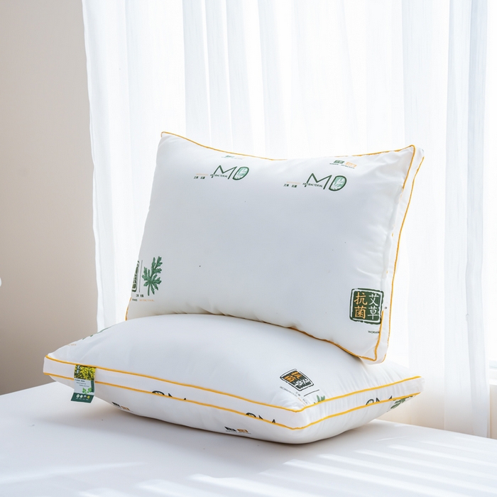 91家纺网 家纺一手货源 找家纺 拾光枕芯2023直播网红爆款多色艾草枕跑量羽丝绒枕赠品艾草黄立体中枕