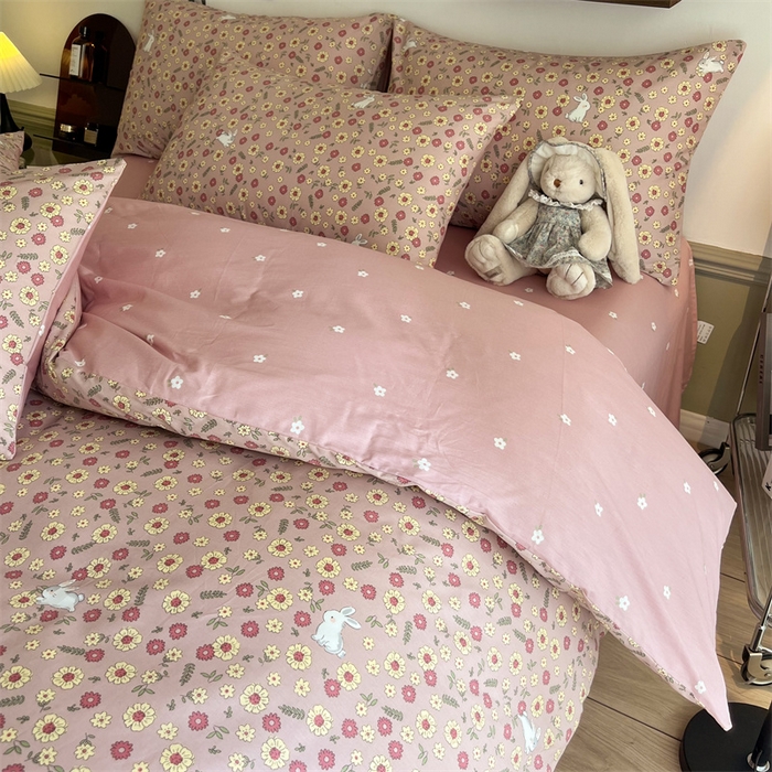 91家纺网 家纺一手货源 找家纺 HL原创 2023新款13070全棉40支四件套 玫瑰庄园