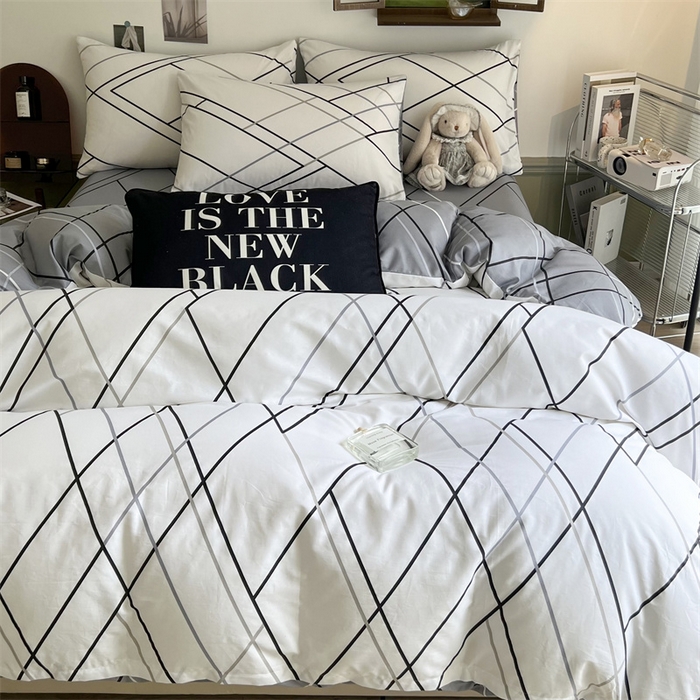 91家纺网 家纺一手货源 找家纺 HL原创 2023新款13070全棉40支四件套 律动