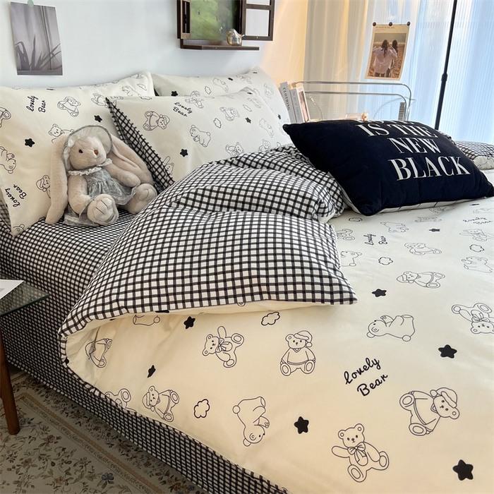 91家纺网 家纺一手货源 找家纺 HL原创 2023新款13070全棉40支四件套 星星熊