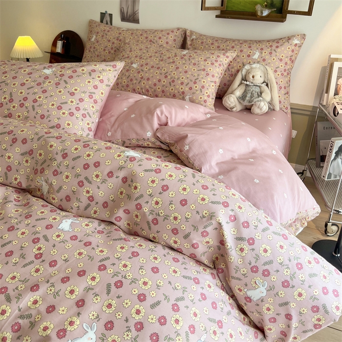 91家纺网 家纺一手货源 找家纺 HL原创 2023新款13070全棉40支四件套 玫瑰庄园