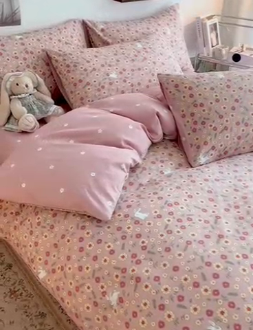 91家纺网 家纺一手货源 找家纺 HL原创 2023新款13070全棉40支四件套 玫瑰庄园