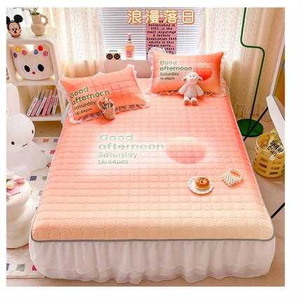 91家纺网 家纺一手货源 找家纺 顾里 2023新款0.5仙女双层雪纺纱床裙席 浪漫落日