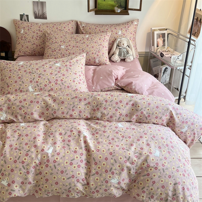 91家纺网 家纺一手货源 找家纺 HL原创 2023新款13070全棉40支四件套 玫瑰庄园