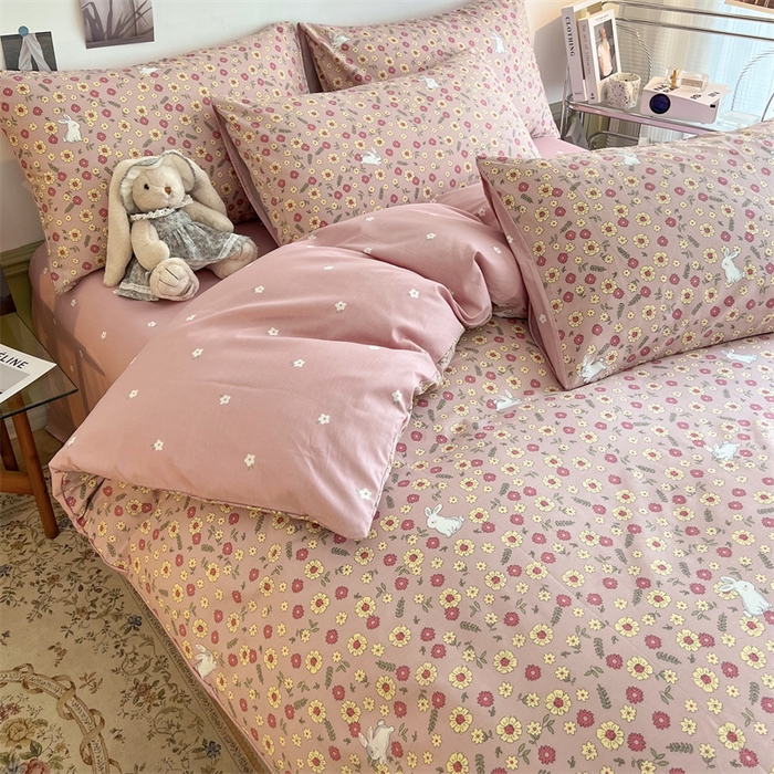 91家纺网 家纺一手货源 找家纺 HL原创 2023新款13070全棉40支四件套 玫瑰庄园