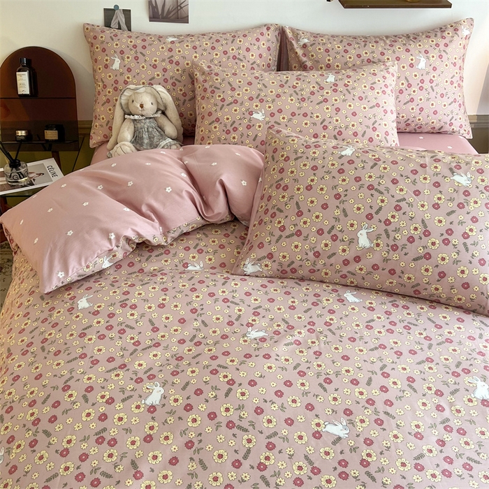 91家纺网 家纺一手货源 找家纺 HL原创 2023新款13070全棉40支四件套 玫瑰庄园