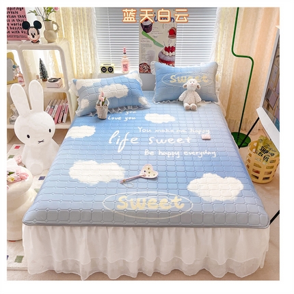 91家纺网 家纺一手货源 找家纺 （总）顾里 2023新款0.5仙女双层雪纺纱床裙席