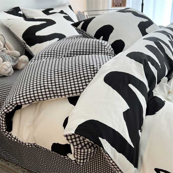 91家纺网 家纺一手货源 找家纺 HL原创 2023新款13070全棉40支四件套 波浪线