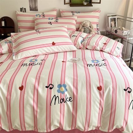 91家纺网 家纺一手货源 找家纺 HL原创 2023新款13070全棉40支四件套 色彩音符