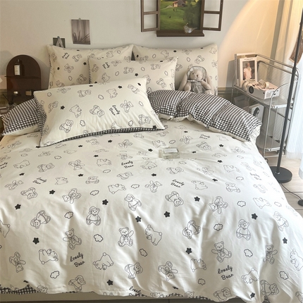 HL原创 2023新款13070全棉40支四件套 星星熊