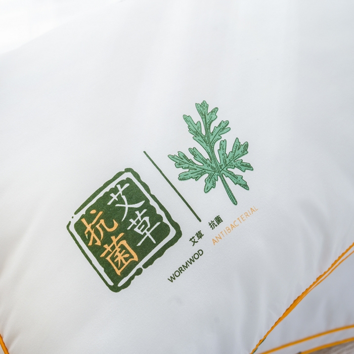 91家纺网 家纺一手货源 找家纺 拾光枕芯2023直播网红爆款多色艾草枕跑量羽丝绒枕赠品艾草黄立体中枕