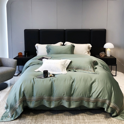 91家纺网 家纺一手货源 找家纺 太古汇2023新款兰精天丝“蔚蓝”系列 蔚蓝-绿