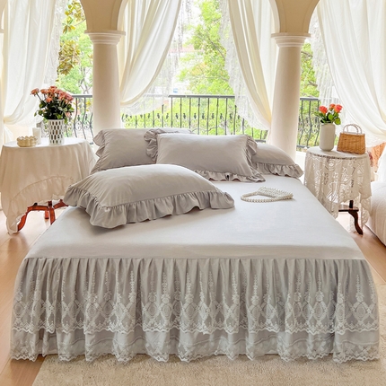 91家纺网 家纺一手货源 找家纺 （总）乐朵家居 2025春夏 23-2觅彩 锦棉 蕾丝床裙