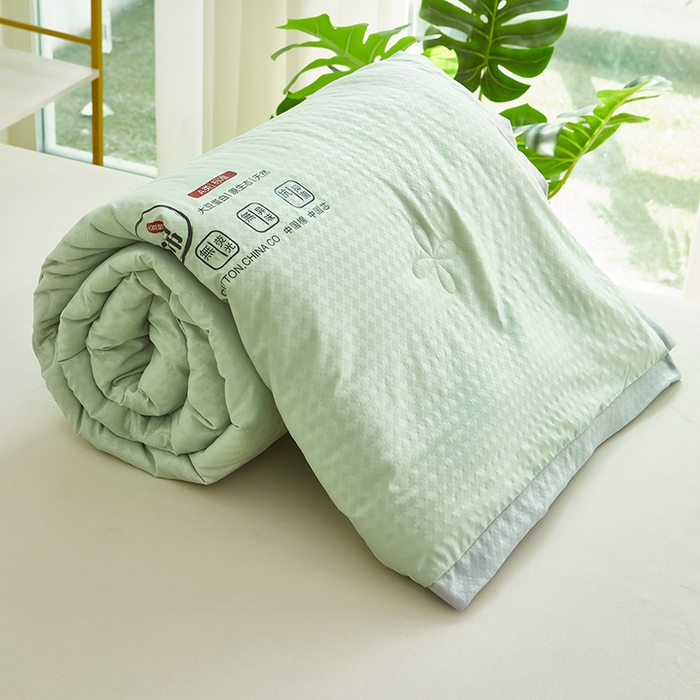 91家纺网 家纺一手货源 找家纺 中国龙 2023泡泡夏凉被空调被夏被薄款被子学生宿舍简约风被褥舒适春夏 绿色