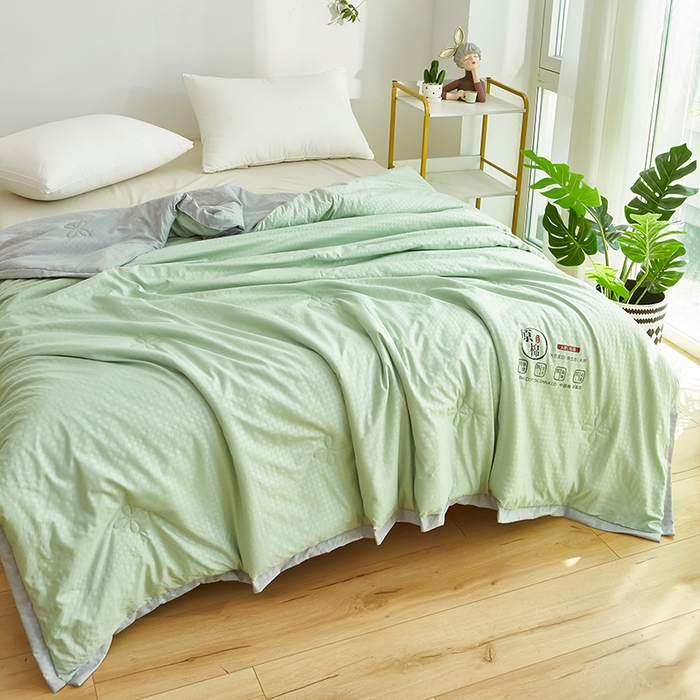 91家纺网 家纺一手货源 找家纺 中国龙 2023泡泡夏凉被空调被夏被薄款被子学生宿舍简约风被褥舒适春夏 绿色