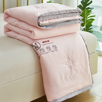 91家纺网 家纺一手货源 找家纺 中国龙 2023泡泡夏凉被空调被夏被薄款被子学生宿舍简约风被褥舒适春夏 粉色