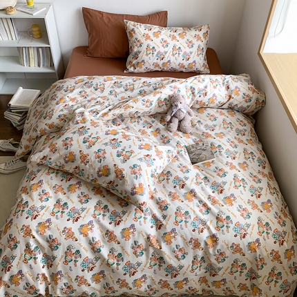 91家纺网 家纺一手货源 找家纺 （总）尺素2023年新款韩国ins博主卡通风系列四件套