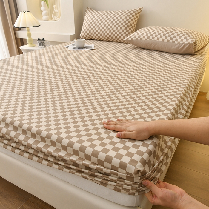 91家纺网 家纺一手货源 找家纺 家贝爱2023款A类母婴亲肤水洗棉床笠 复古卡格